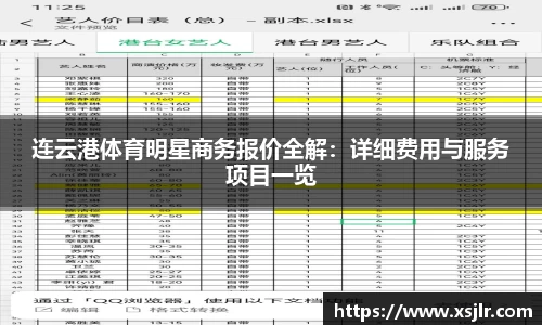 连云港体育明星商务报价全解：详细费用与服务项目一览